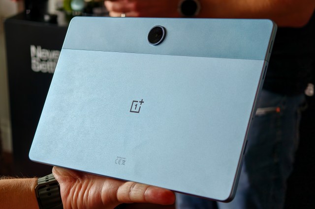 OnePlus Pad Lite tablet held in a hand