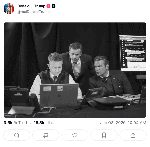 A post by the president on TruthSocial.