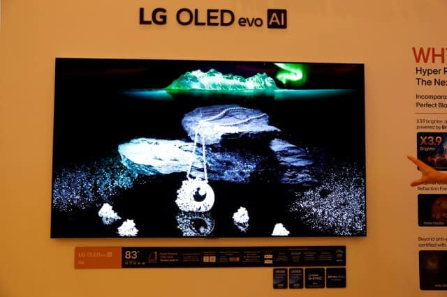 The LG G6 OLED TV being displayed at CES 2026.