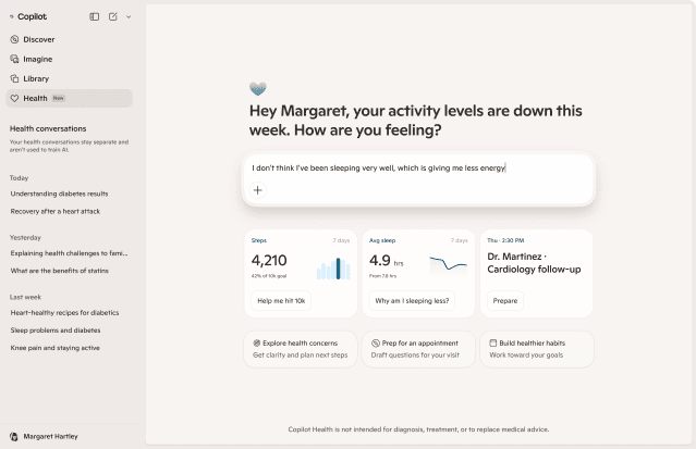 A screenshot of the Copilot Health homepage