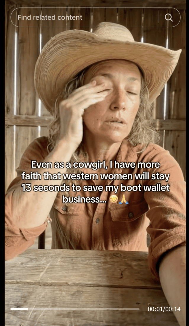 A screenshot from Countrybuckle on TikTok
