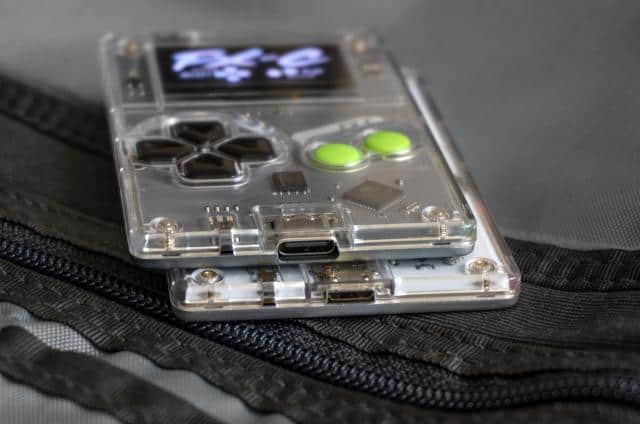 The original Arduboy and Arduboy FX-C’s USB ports compared.