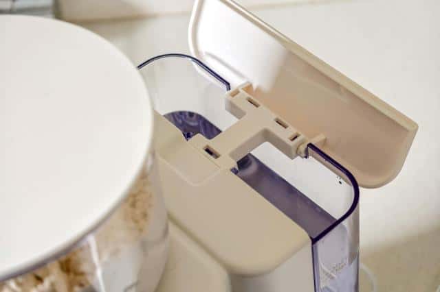 Photo of the Sourdough Sidekick on a kitchen counter showing the water tank