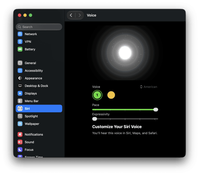 Siri’s new Expressive Voices menu. I’m locking my sliders this way forever.