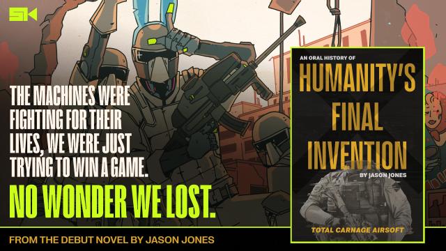 Promotional art for the novel Humanity’s Final Invention.