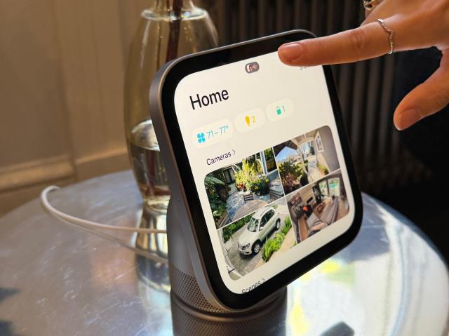 The Home control widget on the HomeView can show live views of security cameras.