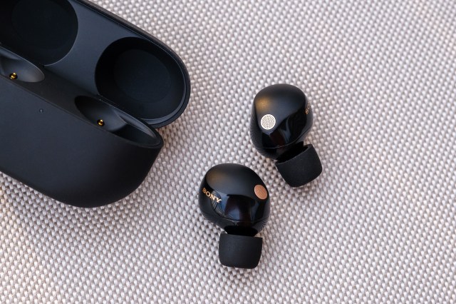 A photo of Sony’s WF-1000XM5 earbuds.