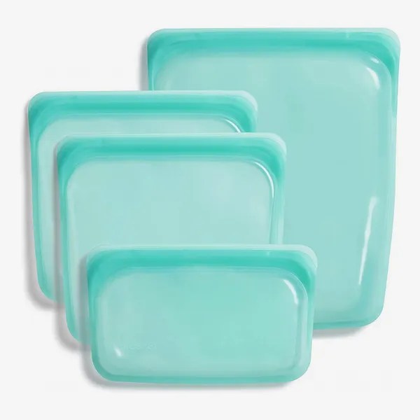 Stasher Reusable Storage Bag, Clear, 4-Piece Bundle Set