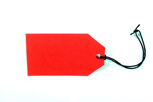 Blank Sale Tag on white background.