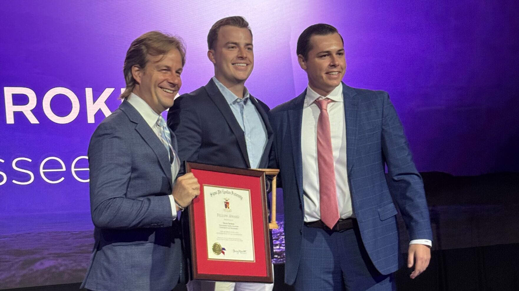 Sean Croker Receives the "Sigma Phi Epsilon Fellow" award