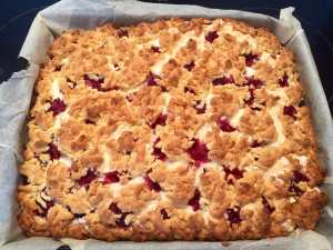 Malinowy placek z piekarnika