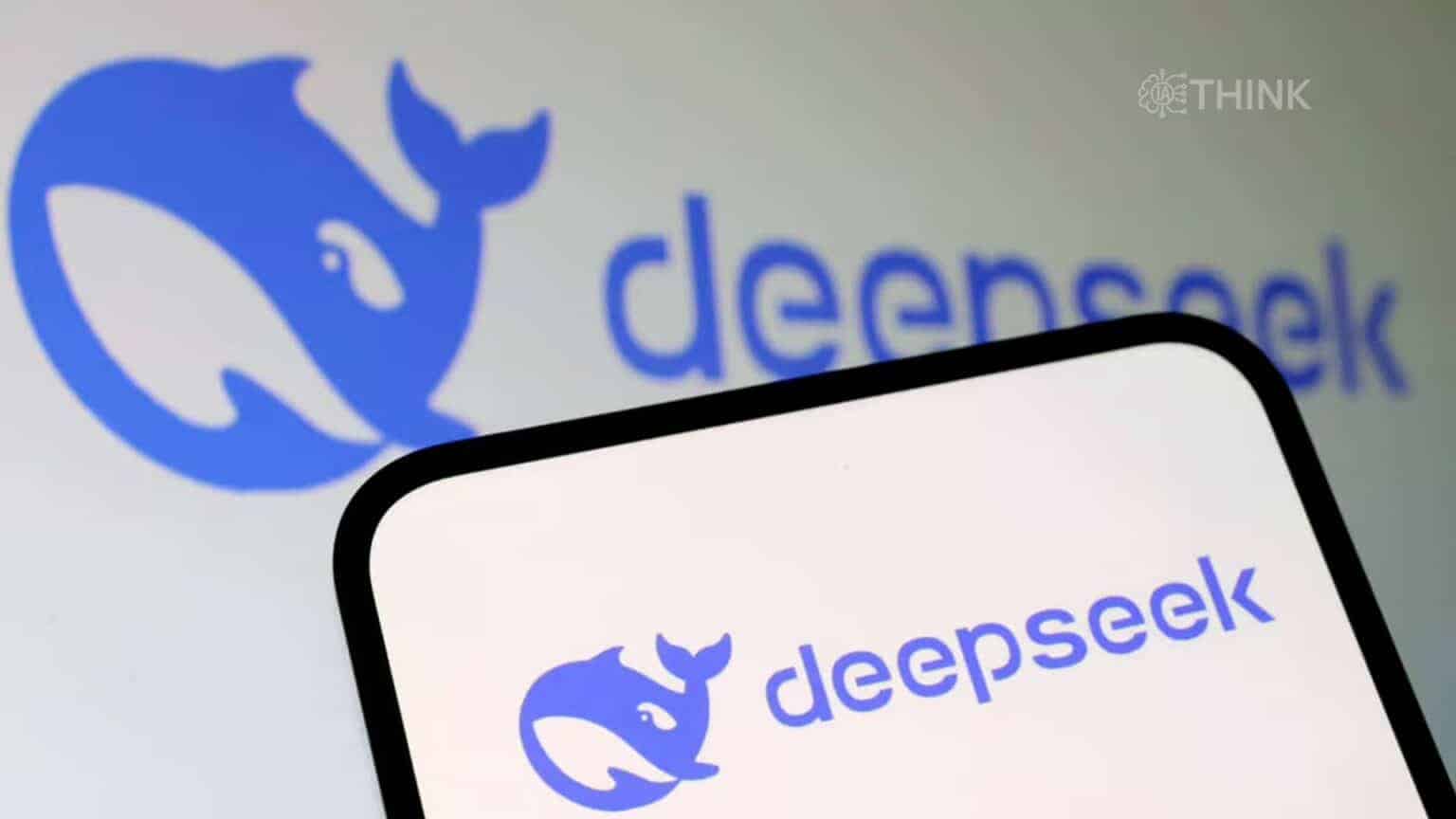 Logotipo de DeepSeek en un teléfono móvil.