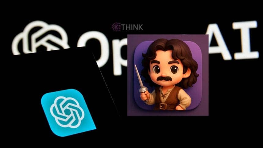 Imagen que muestra un icono 3D de estilo chibi junto a la marca de ChatGPT, ilustrando un tutorial.