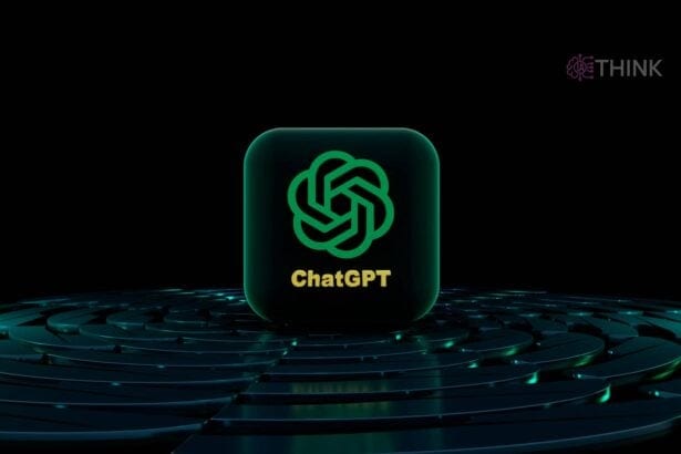 Representación gráfica de un icono de ChatGPT sobre un fondo oscuro y abstracto.