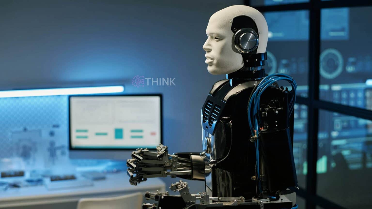 Robot humanoide en un laboratorio, símbolo de las profesiones que desaparecen con la IA y el impacto en el futuro laboral.