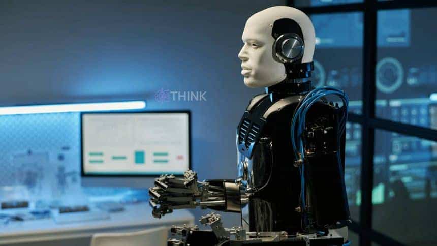 Robot humanoide en un laboratorio, símbolo de las profesiones que desaparecen con la IA y el impacto en el futuro laboral.