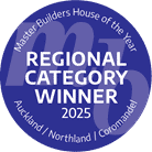 Keola regional category winner 2023 badge, award for excellence in construction and building services, Auckland and Northland, recognises top builders in New Zealand.