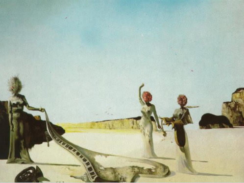 One is Three Young Surrealist Women Holding In Their Arms The Skins Of An Orchestra (1936)