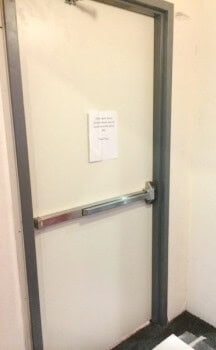 Door Replaced Added Push Bar