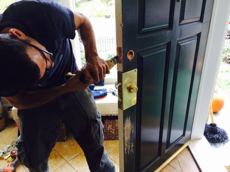 King Locksmith And Doors Technician Installing Door Hardware Maryland King Locksmith And Doors Technician Installing Door Hardware Maryland