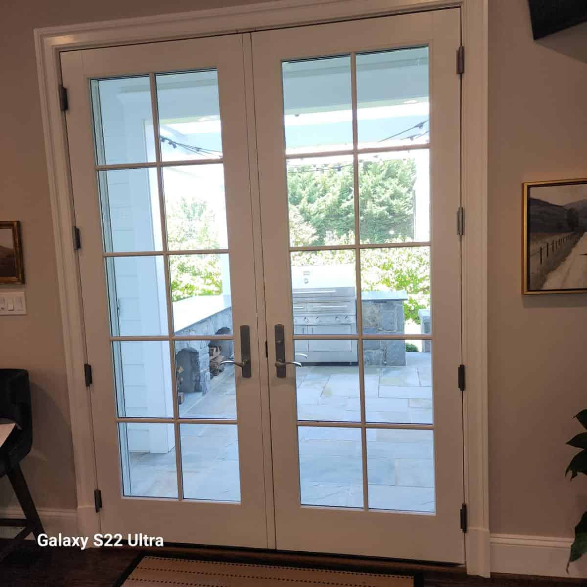 Locksmith Germantown Md An Image Showing White French Door Installed By King Locksmith Germantown Md.