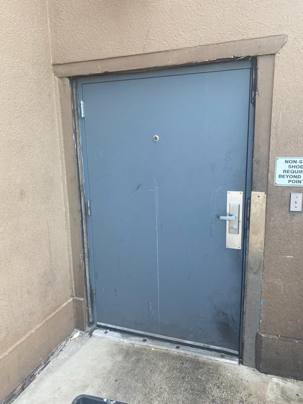 A Blue Door Installed By Our Professional Locksmith, Providing Reliable Door Lock Repairs Near Me.