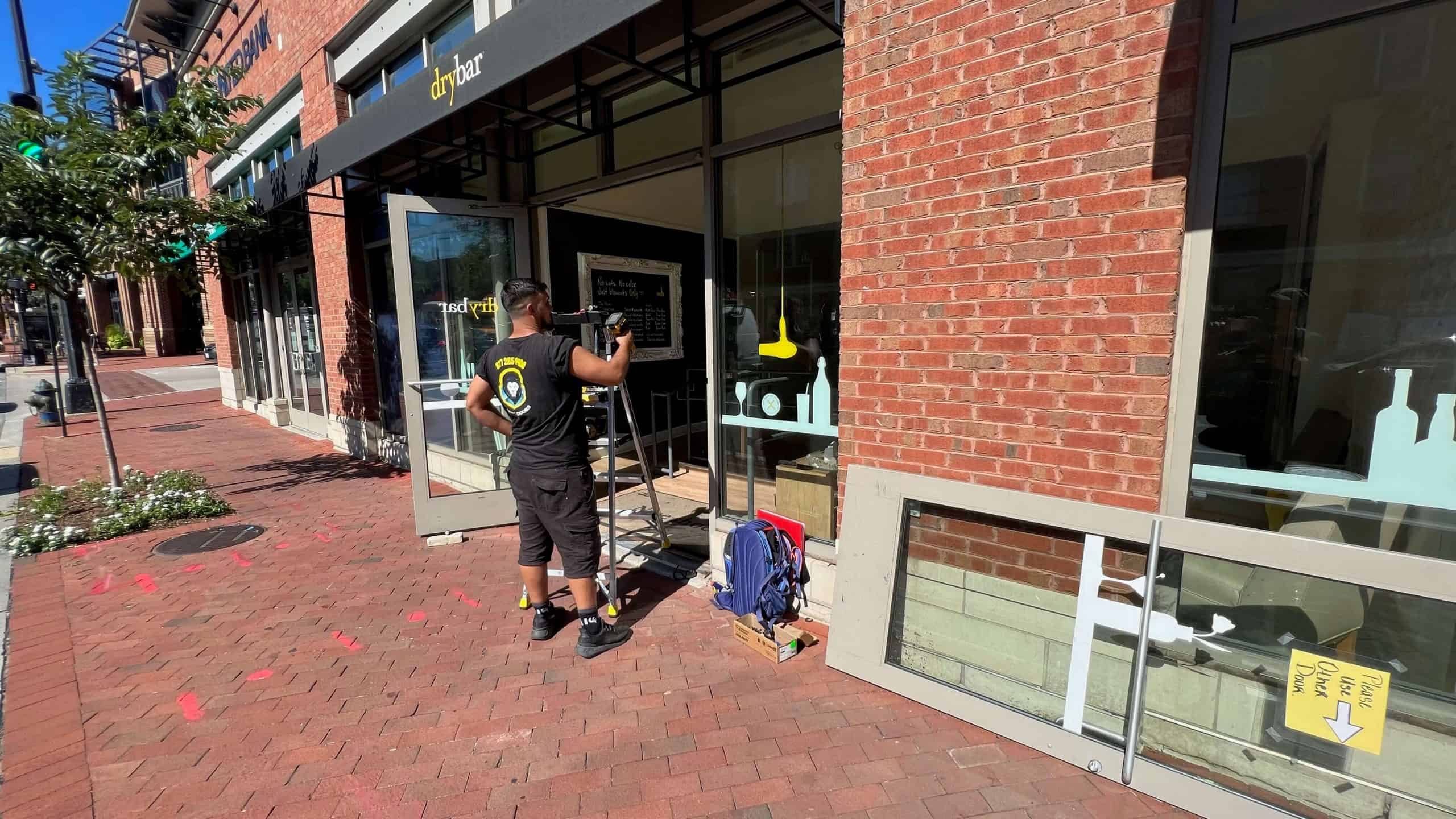 A Commercial Door With A Push Handle, Successfully Repaired By Locksmith Maryland