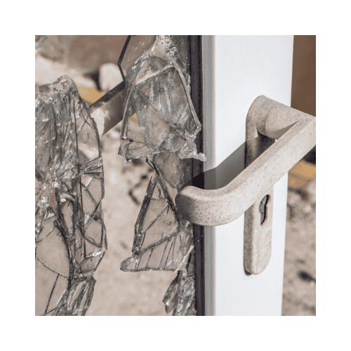 Broken Glass Door Near Door Knob After Bulgary Came Needs A Repair In Silver Spring Md