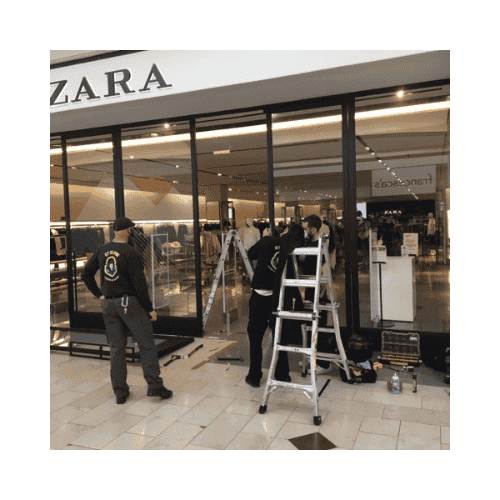 Storefront Door Repair In Gaithersburg Md Locksmiths In Black Repairing The Storefront Door In Gaithersburg Md