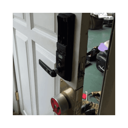 Black Door Handle Repaired By King Locksmith In Ellicot City Md