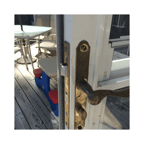 Rusted Golden Door Handle Repaired By King Locksmith In Ellicott City Md