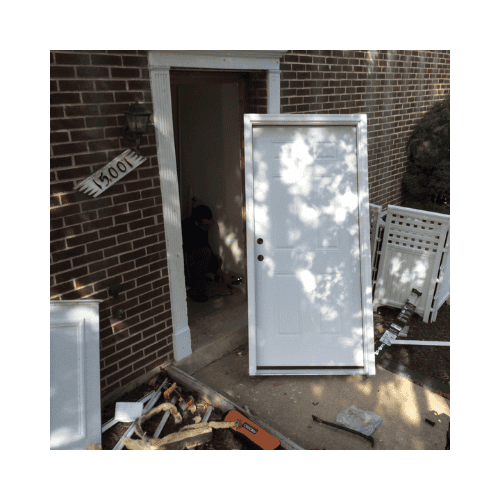 White With Damage On Its Door Hardware. King Locksmith Is Available For Door Hardware Repair In Germantown Md