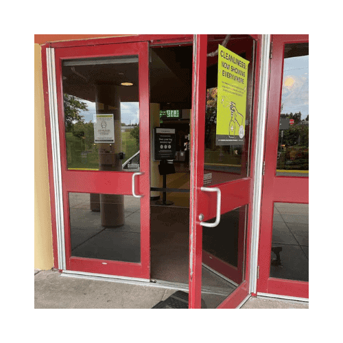 Red Double Door Was Repaired By King Locksmith In Germantown Maryland