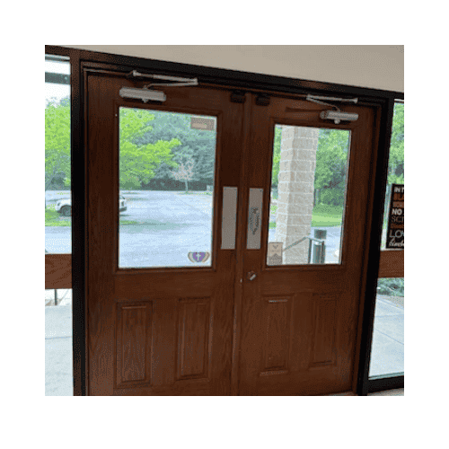 Brown Fiber Glass Door Repaired By King Locksmith In Germantown Md