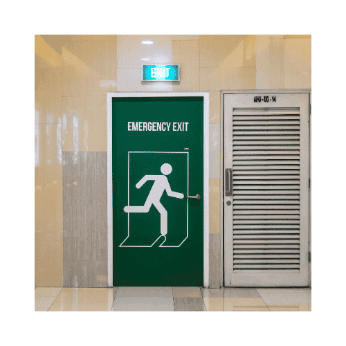 Green Emergency Exit Door Compliance In Ellicott City Maryland