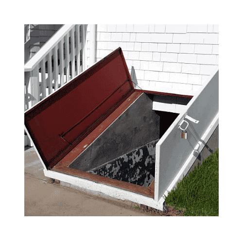 Open White Cellar Door To Be Repair By King Locksmith In Hyattsville Md