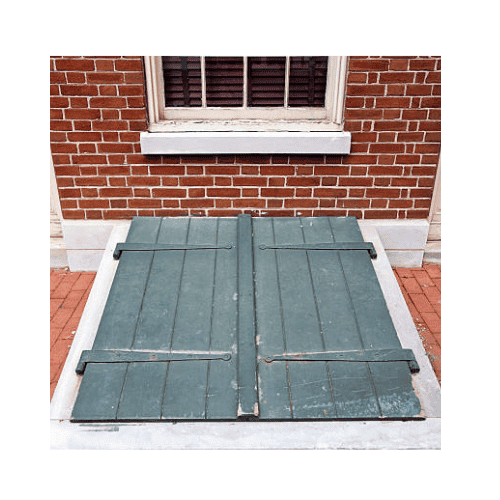 Cellar Door Painted With Light Blue To Be Repair By King Locksmith In Hyattsville Md