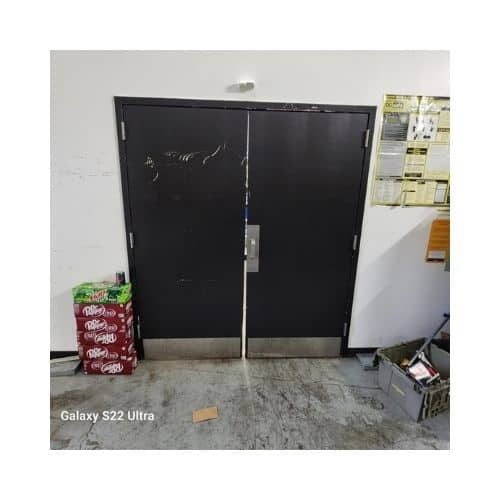 Black Double Door Was Repaired By King Locksmith In Burtonsville Maryland