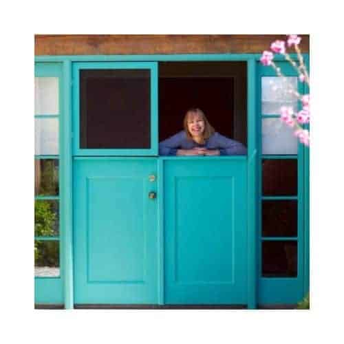 Woman On Her Sky Blue Dutch Door In Woman On Her Sky Blue Dutch Door In Burtonsville Maryland For Repair