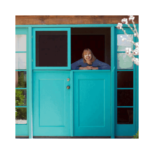 Woman On Her Sky Blue Dutch Door In Hyattsville Maryland For Repair