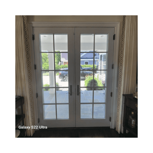 French Door Repair In Chevy Chase Md White French Door Repaired By King Locksmith In Chevy Chase Maryland