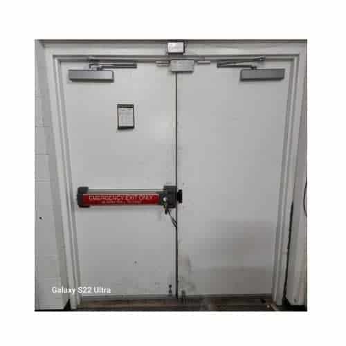 White Door With Panic Bar &Amp; Exit Devices In Burtonsville Md By King Locksmith And Doors
