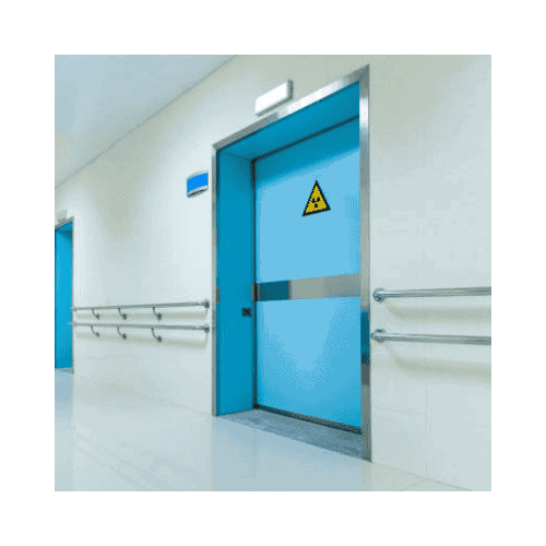 A Radiation Shield Door In Hyattsville Md With Its Sign.