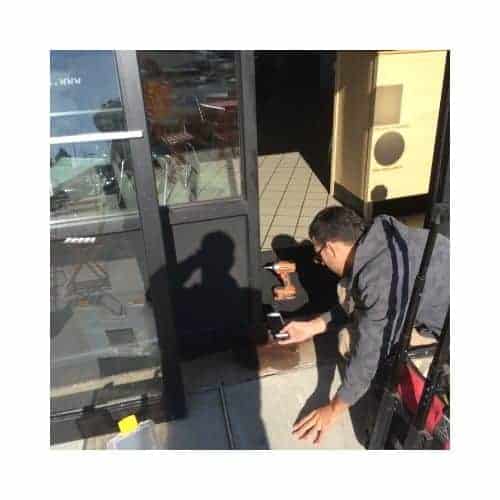 Black Sliding Door Checked By King Locksmith For Repair In Burtonsville Md