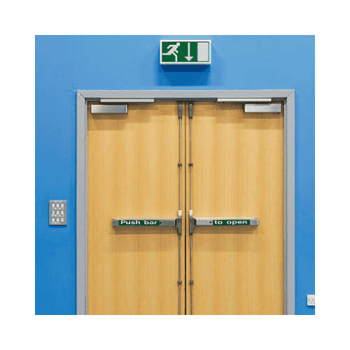 Blue And Brown Emergency Exit Door Compliance In Hyattsville Md