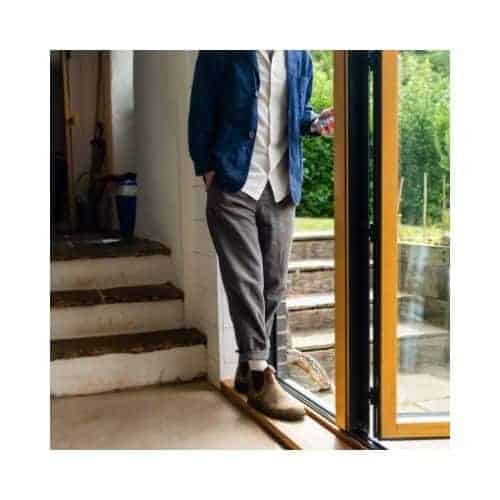 Man In Black Bi Fold Door To Be Repair By King Locksmith In Catonsville Md