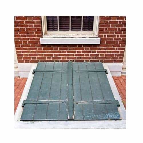 Cellar Door Painted With Light Blue To Be Repair By King Locksmith In Catonsville Md