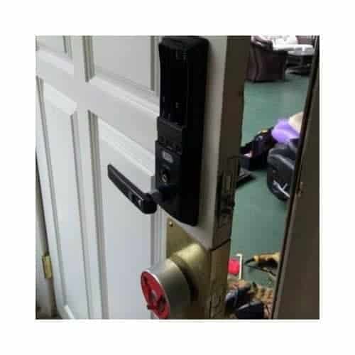Black Door Handle Repaired By King Locksmith In Catonsville Md