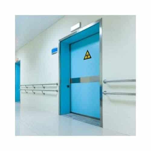 A Radiation Shield Door In Catonsville Md With Its Sign.