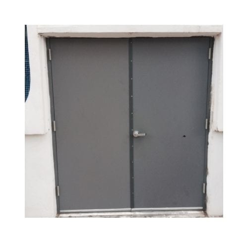 Grey Double Steel Door Repaired By King Locksmith In Beltsville  Md